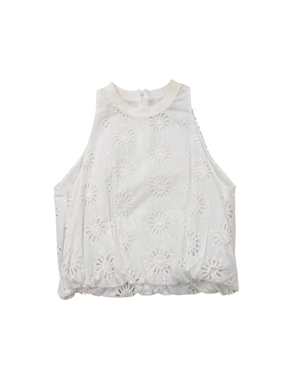 Zara White Eyelet Tank Top NWT Small